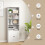 Libreria alta bianca con ante, 6 ripiani, 180 cm 4