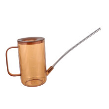 Brown Long Spout Watering Can for Indoor Plants, Ergonomic Easy Grip and Lightweight Durable Design