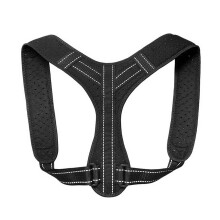 Adjustable Back Posture Corrector for Men and Women, Breathable Upper Back Support Brace for Shoulder Alignment, Black