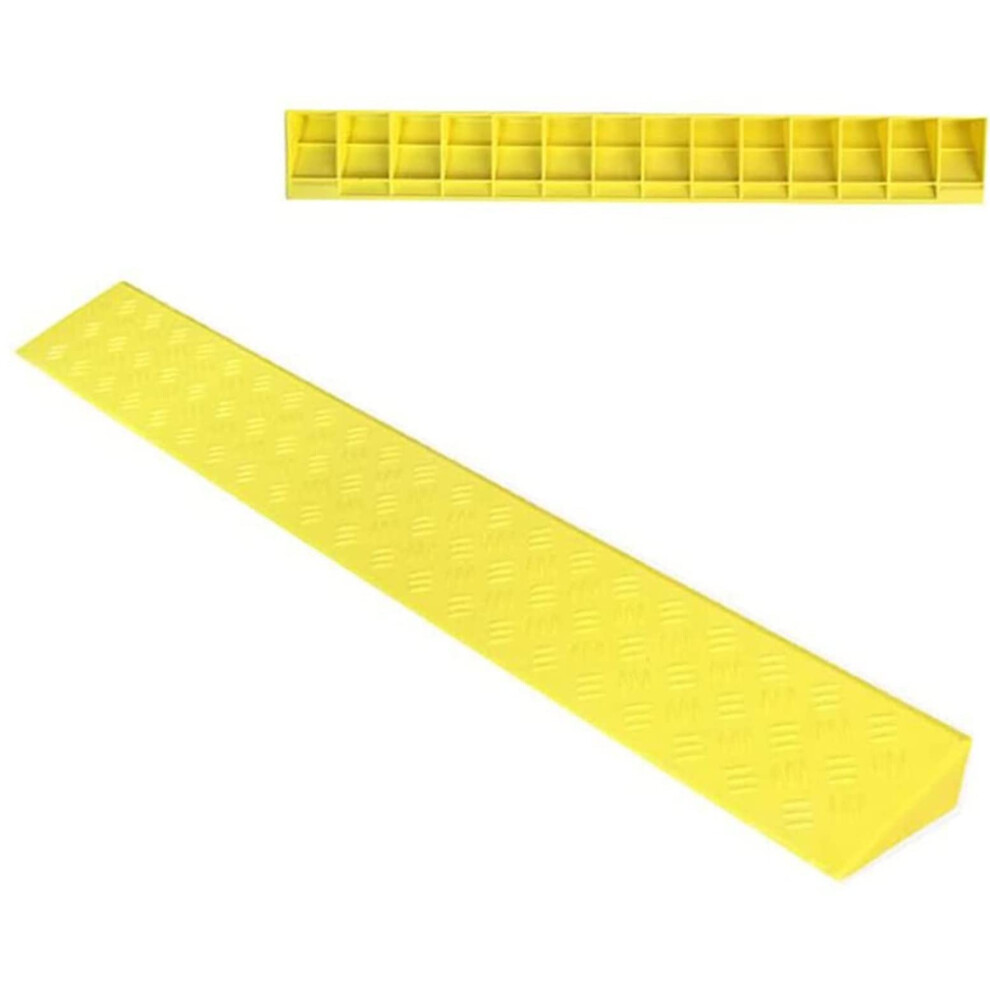 Yellow Threshold Ramp For Doorway With Nonslip Arrow Surface, Durable Indoor Ramp For Wheelchair And Scooter, 100X7x1.5cm