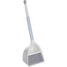 Heavy Duty Broom and Dustpan Set with Ergonomic Handle, ClipOn Dustpan for Home Kitchen Cleaning