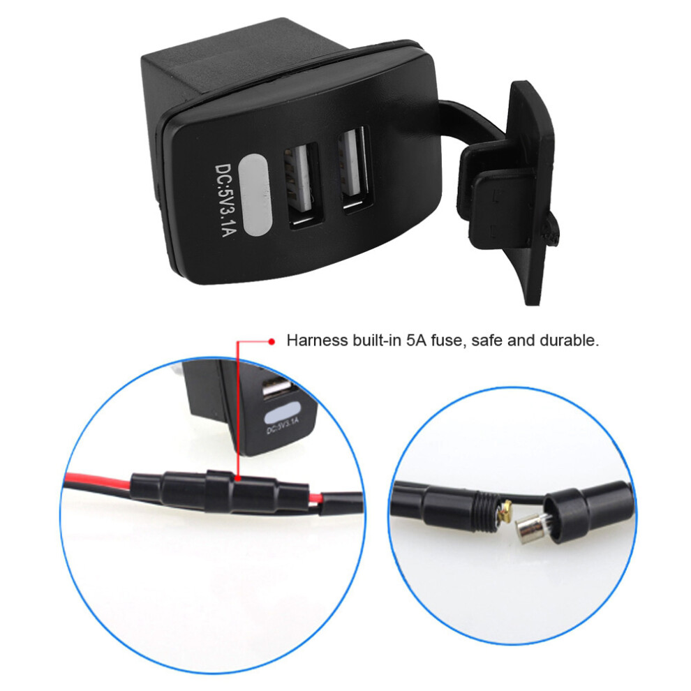 Waterproof Dual Usb Charging Socket 3.1A For Car Boat Mobile Power Outlet 3261393737776