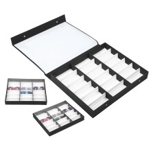 18-Grids Glasses Box Storage, 47.5x37.7x6cm Black
