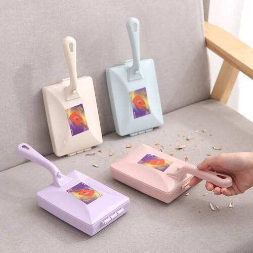 Handheld Carpet Sweeper with Double Roller Design, Quick Crumb Pickup and Easy Empty Button for Home 1