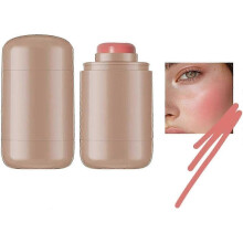 (Color 04) Pocket Blush Stick, Multipurpose Long Lasting Smooth Blush Stick, 3-In-1 Buildable Natural Matte Blush Stick for Cheeks, Eyes, and Lips