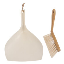 Mini Broom and Dustpan Set with Bamboo Handle, 2 in 1 Efficient Crumb Collection for Desk and Kitchen