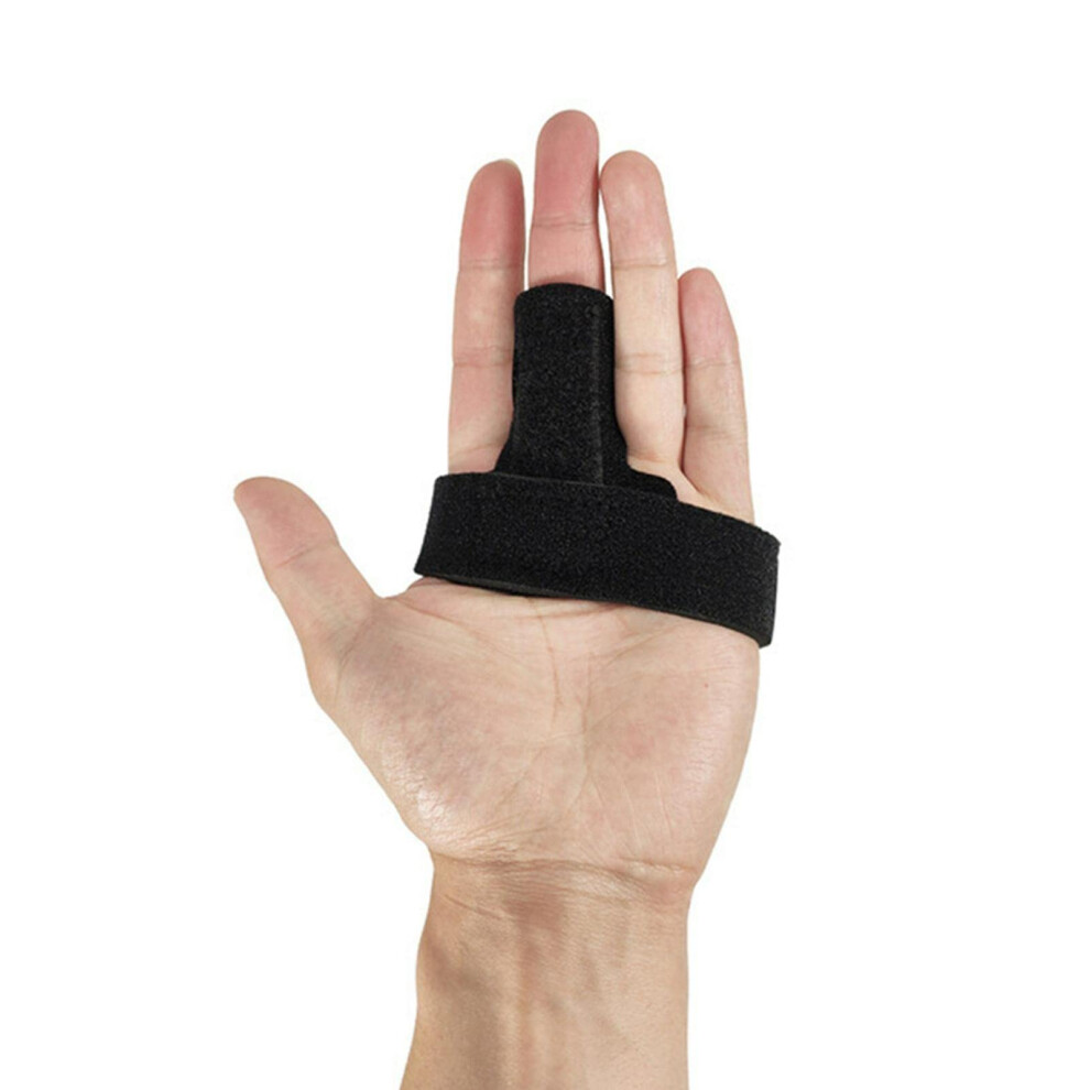 Black Adjustable Trigger Finger Splint Brace With Breathable Fabric And Aluminum Stabilizer For Pain Relief (Black)