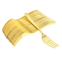 Mini Gold Plastic Dessert Forks 25pcs Elegant Disposable Forks for Weddings Parties and Desserts