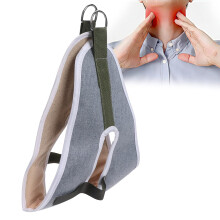 Neck Traction Device Adjustable Cervical Traction Belt for Pain Relief Enhanced Cushion Comfort Gray