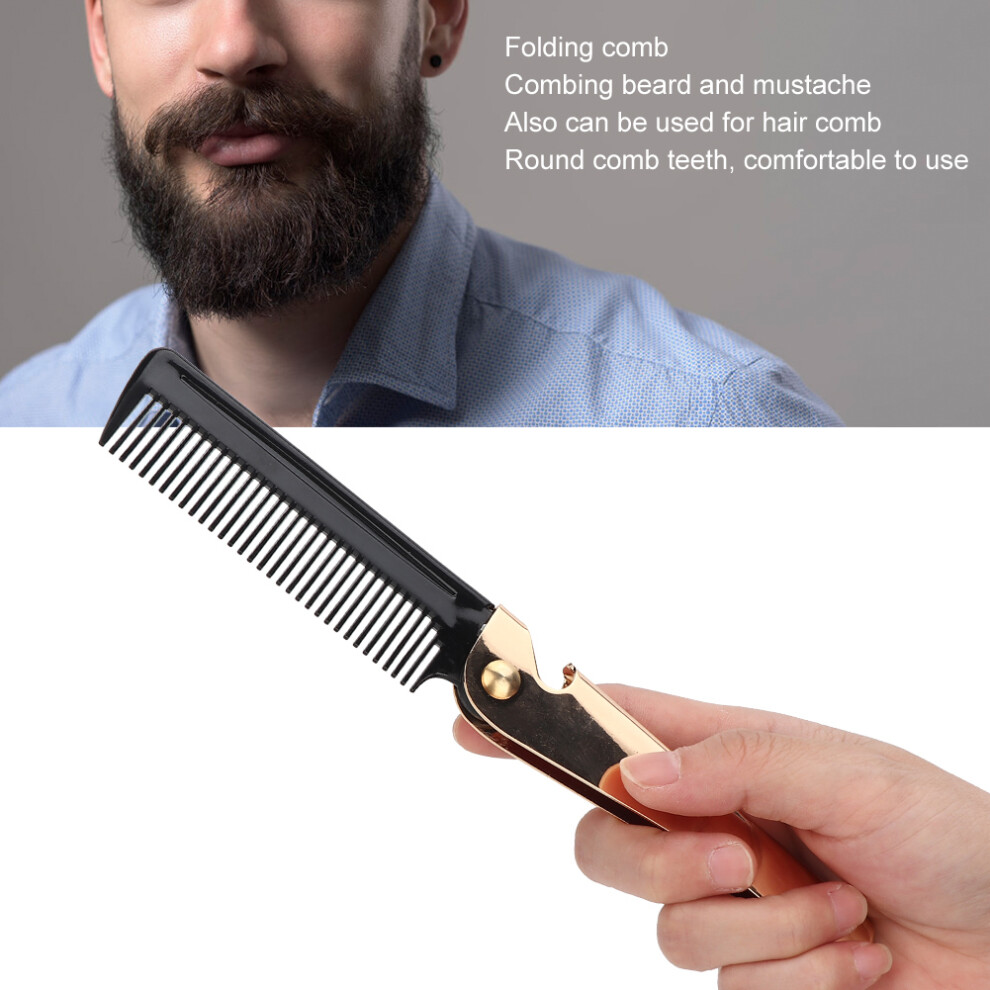 Stainless Steel Beard Comb Folding Pocket - Unisex