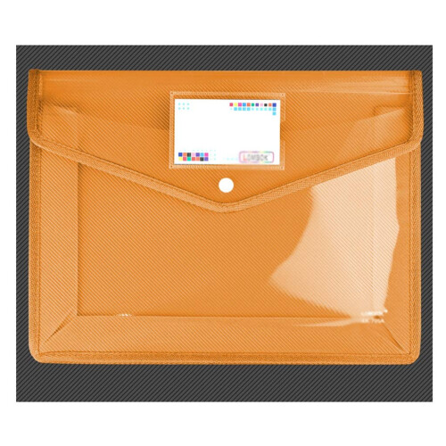 Transparent Document Organizer Bag with Secure Snap Closure and Writable Label for Office School Travel