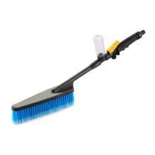 Car Wash Brush with Soap Dispenser and Water Flow, Soft Bristle Long Handle for Wheels and Tires