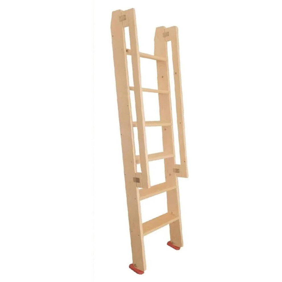 Tall Wooden Loft Bed Ladder With Handrails, Extra Wide Nonslip Pedals And Rubber Feet Stability 175Cm 9073542104773