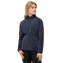 (XS, Night Blue) Jack Wolfskin Womens Moonrise Full Zip Warm Recycled Fleece Sweater