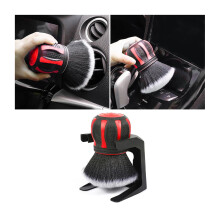 Ultra Soft Car Detailing Brush for Dashboard and Vents, Ergonomic Non‑Slip Handle with Quick Dry Storage Rack, Red Style B