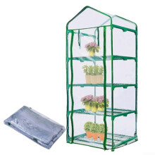 4Tier Mini Greenhouse Cover Clear PVC Replacement with RollUp Door, WeatherResistant for Tomato Plants