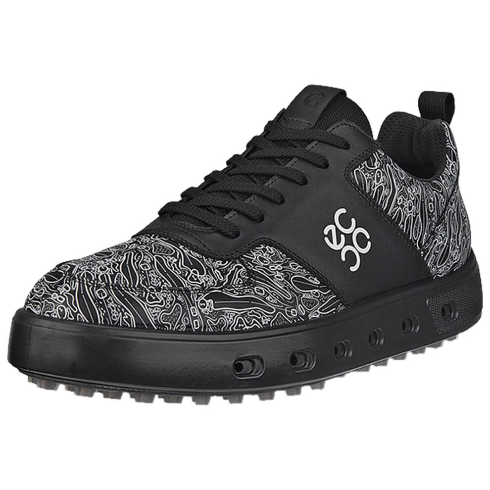 Ecco (Uk 10.5-11, ) Mens Street 720 Hybrid Leather Waterproof Spikeless Golf Shoes Black