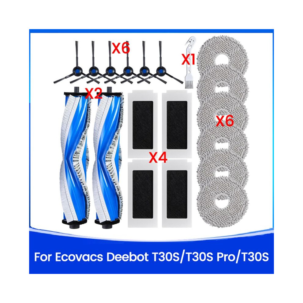 Replacement Parts For Deebot T30s/T30s Pro/T30s Ai Robot Vacuum Cleaner Main Side Brush Hepa Filter Mop Cloth 6031337295030