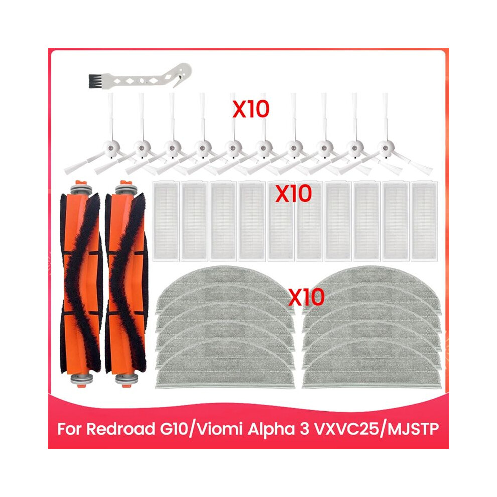 For Redroad G10 For Alpha 3 Vxvc25/Mjstp Robot Vacuum Cleaner Spare Parts Main Side Brush Hepa Filter Mop Cloth 6032402048940