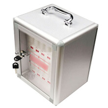 Lockable 12 Slot Cell Phone Locker Box, Aluminum Alloy Wall Mounted Phone Storage Cabinet, Silver
