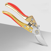 Titanium Coated Garden Pruning Shears with Ergonomic Non‑Slip Grip, Stainless Steel Bypass Scissors Gold L