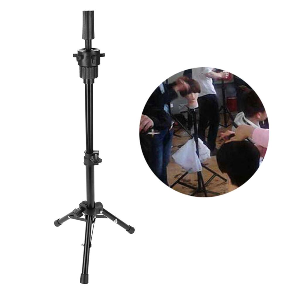 Unisex Black Mannequin Head Tripod Stand For Hairdressing Practice And Salon Use