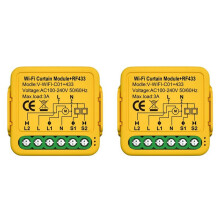 2X Tuya WiFi RF433 Vorhangschalter-Modulsteuerung für Elektrischen Rollladenmotor, Funktioniert mit Alexa