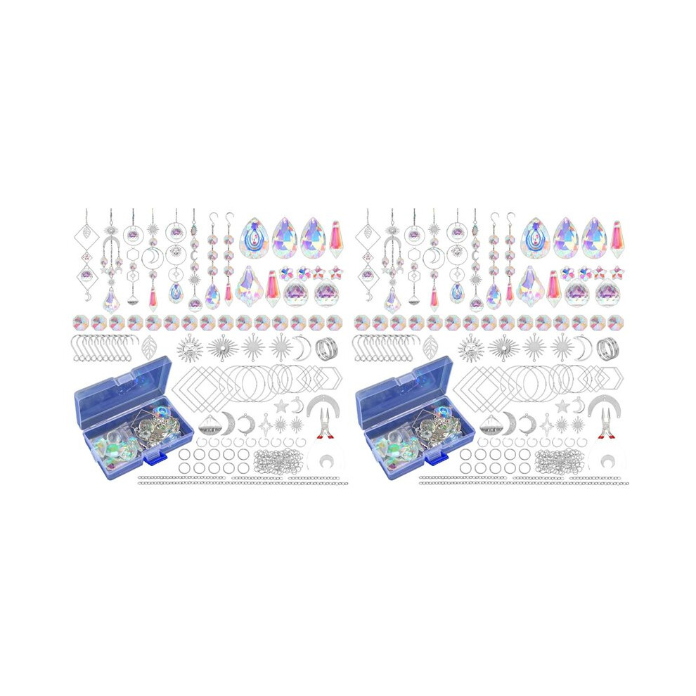 400 Pcs Crystal Suncatcher,Sun Catchers With Crystals, Kits For Adults, With Rainbow Maker, Prism, Pendants Silver 6032189870703