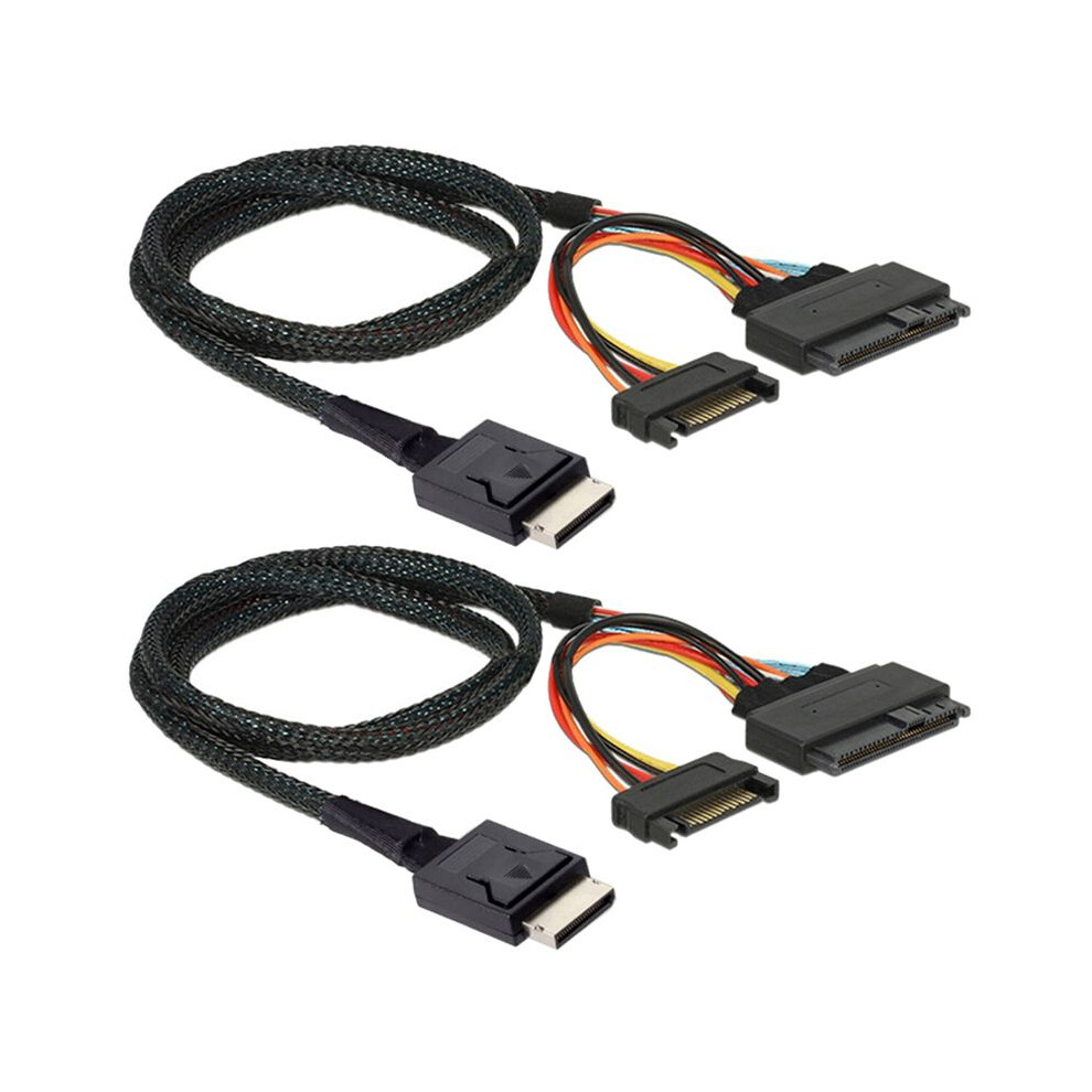 2X Gen 4 Oculink Sff-8611 4I To Pcie Sff-8639 U.2 Nvme With 15P Male Power Server Cable 6031701718516