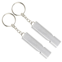 Emergency Whistle Aluminum Alloy Double Tube Loud Survival Signal for Camping Hiking Outdoor Use
