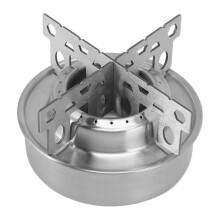 Stainless Steel Camping Stove with Stable Cross Stand, Lightweight Windproof Mini Backpacking Stove for Hiking and Outdoor Cooking