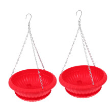 2 Sets Thick Plastic Hanging Flower Pots, Wall Mounted Planter for Indoor Outdoor Garden Decor