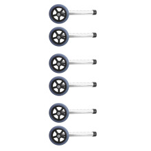 6Pcs Grey Aluminum Alloy Walker Caster Wheels Smooth Glide Replacement