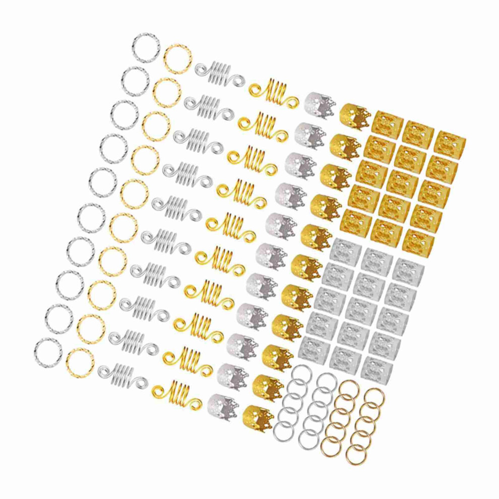 110pcs Hair Braid Rings Dreadlock Three ply Hair Clips Loops Decoration Women