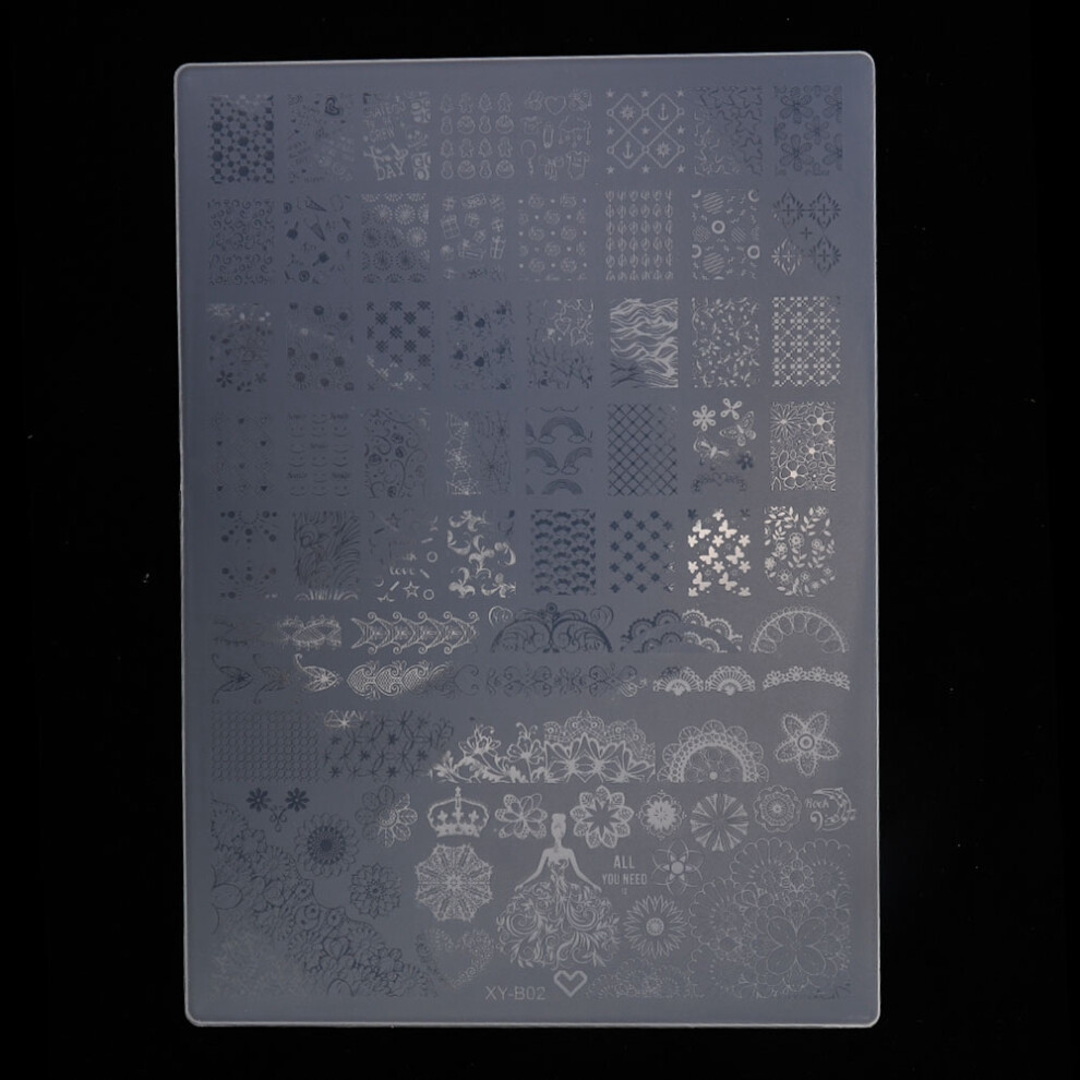 Nail Stamping Plate XY B02 â Manicure Nail Art Template Plastic Print Sheet