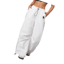Damen-Cargohose mit Kontrastbindung, lockere Passform,-Weiß XL