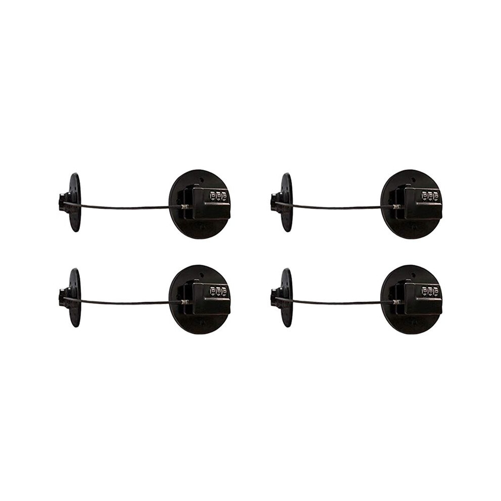 4X Refrigerator Strong Adhesive 3-Digit Password Lock for Cabinet File Drawer Window Child Safety