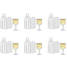 Clear Plastic Wine Glass Recyclable - Shatterproof Wine Goblet - Disposable & Reusable Cups for Champagne,Dessert 120Pcs