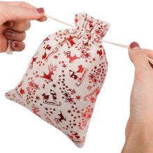 80Pcs Christmas Drawstring Gift Bags Burlap, Gift Pouch Goody Bags for Candy Wrapper Gift Christmas Party Favor Supplies