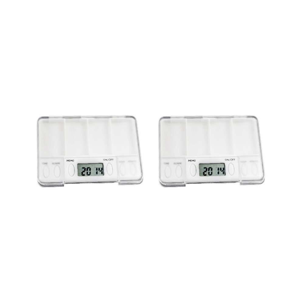 Typecat 2X Pill Dispenser Container Alarm Clock Taking Medicine Reminder Personal Pill Containers Pill Box Medicine Chest