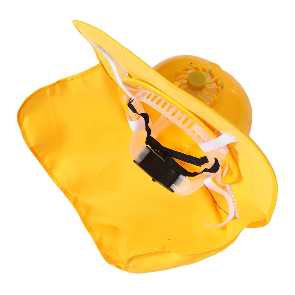 Solar Fan Hard Hat With Neck Sunshade, Solar Powered Cooling Helmet For Construction And Outdoor Work 9073542106470