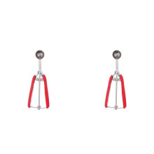 2X Cuchara de Helado de 3 cm Bola de Galleta Cuchara de Bola de Helado Inoxidable Cuchara de Frutas Puré de Patatas Herramienta de Cocina - Rojo