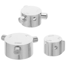 3Pcs Plastic Shower Faucet Handles with 3-Way Flow Control Silver