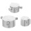 3Pcs Plastic Shower Faucet Handles with 3-Way Flow Control Silver 1