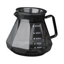 Pour Over Coffee Maker 600ml Borosilicate Glass Dripper Pot Heat Resistant with Precision Markings for Home and Camping
