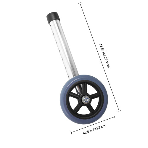 4Pcs Grey Aluminum Walker Wheels Adjustable Height Durable Replacement 1