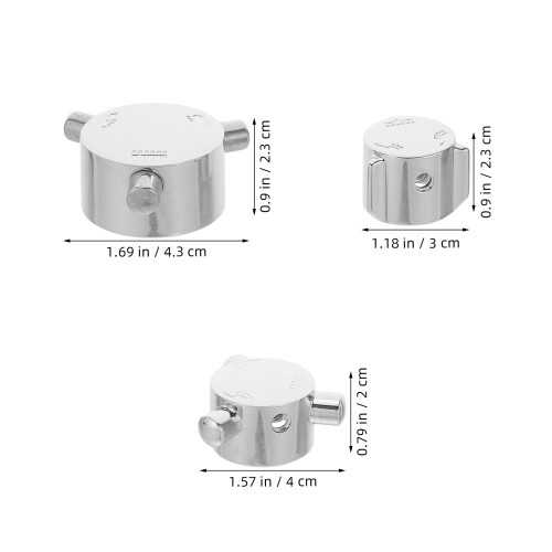3Pcs Plastic Shower Faucet Handles with 3-Way Flow Control Silver 1