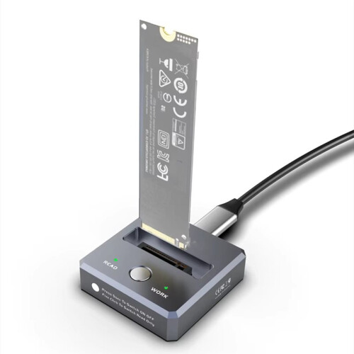 M.2 SSD Reader NVMe/ to USB-C SSD Docking Station USB3.2 Gen2 10Gbps Solid Disk Adapter with Write Protection