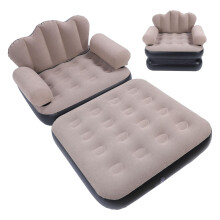 Inflatable Sofa Bed 2 in 1 Convertible Air Mattress Sofa for Home Travel and Camping