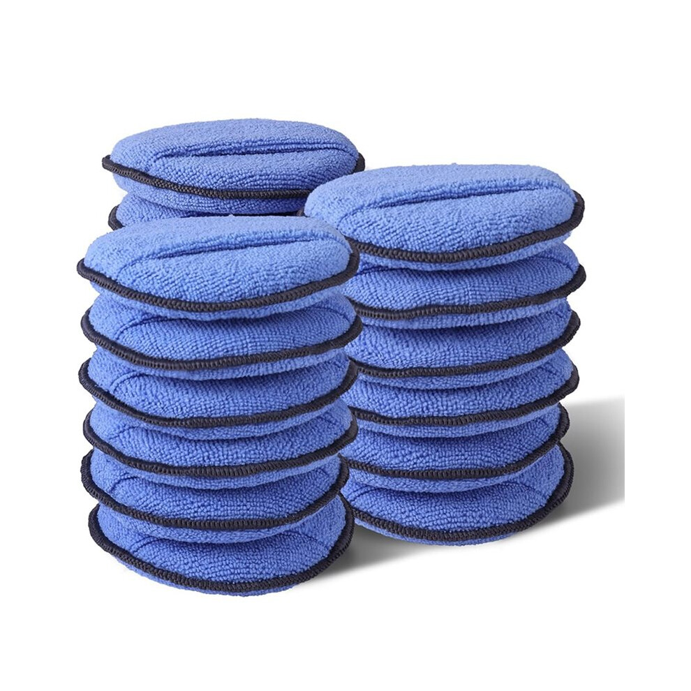 18-Pack Microfiber Car Wax Applicator Pads With Finger Pocket, High Resilience, Lint-Free 6031701739085